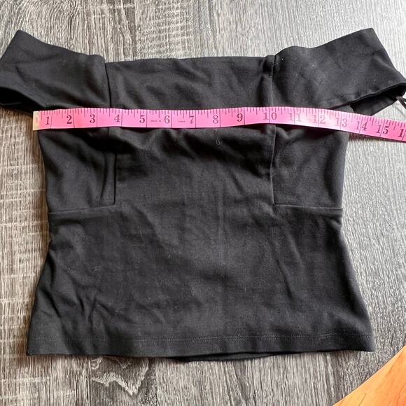 Anthropologie Deletta Ponte Off-The-Shoulder Top in Black Size XS - Picture 9 of 10